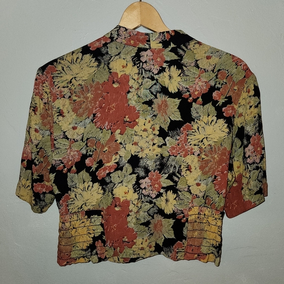 Vintage 1980s Cropped Floral Blouse - Picture 4 of 13
